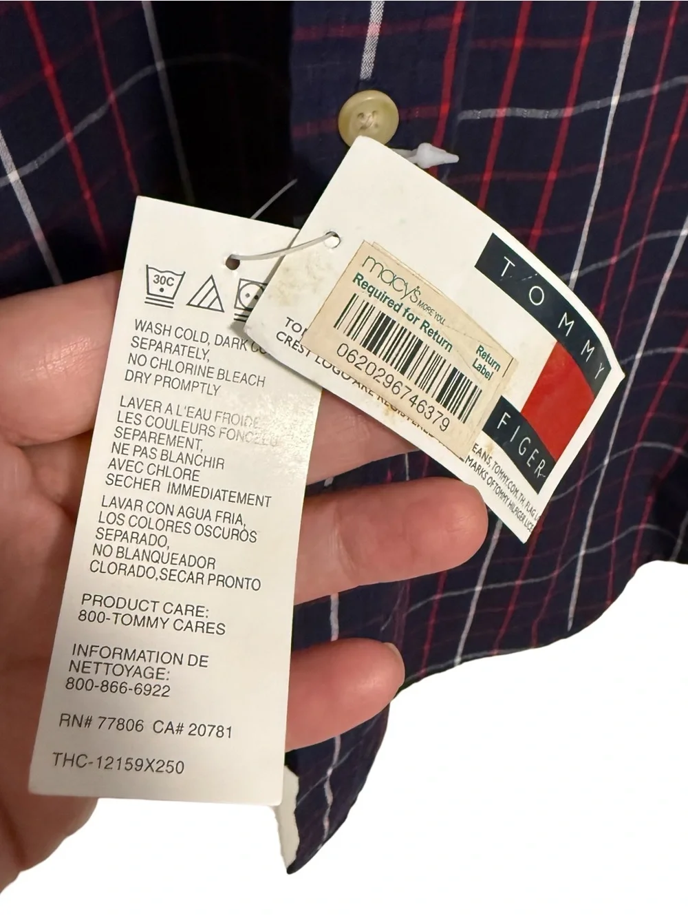 Tommy Hilfiger Heritage Regular-Fit Oxford Windowpane Plaid Check Shirt Size XL